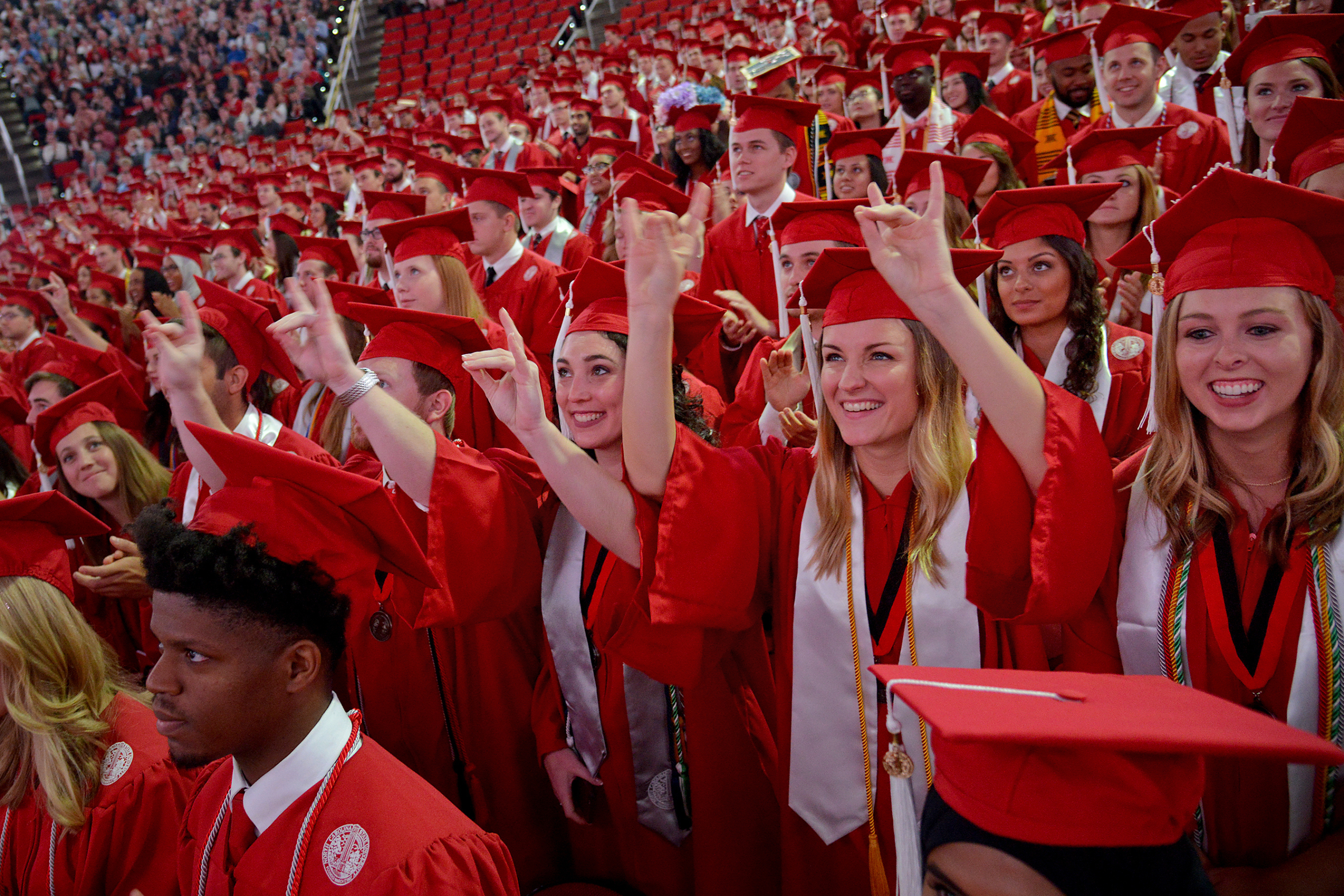 Students celebrate Commencement.