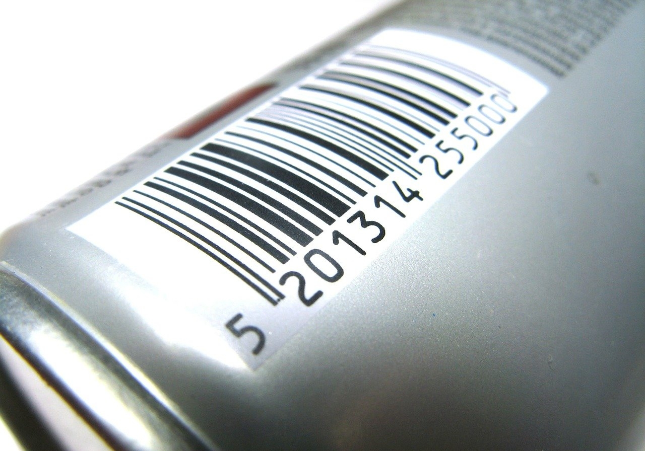 A closeup of a barcode on a product.